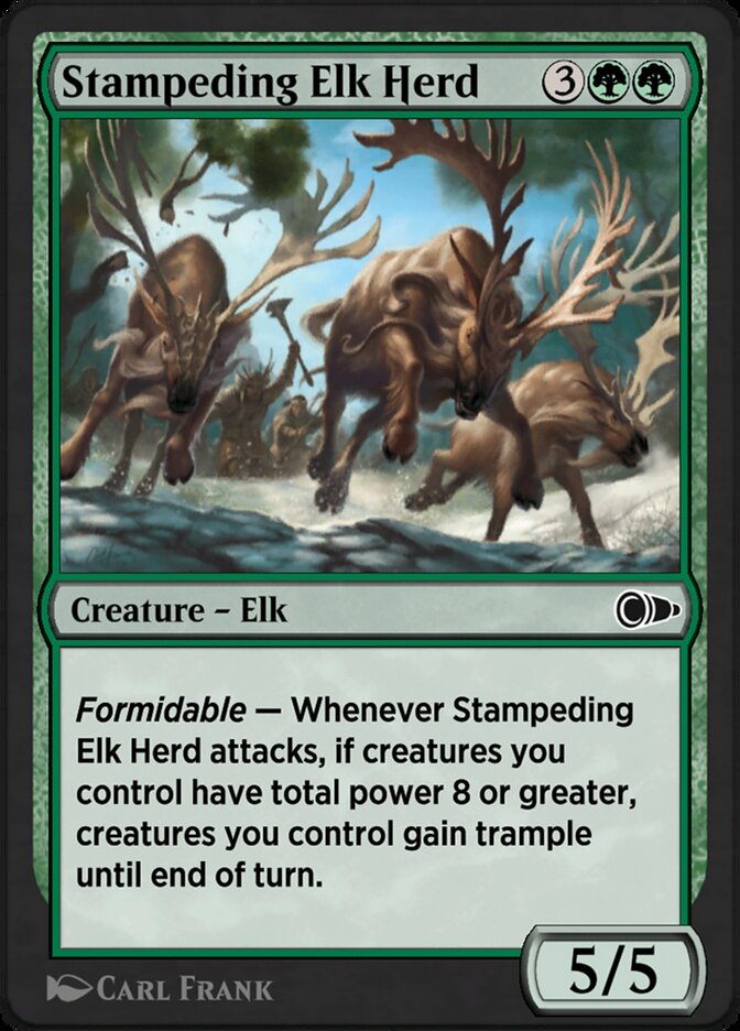 Stampeding Elk Herd - Card Image