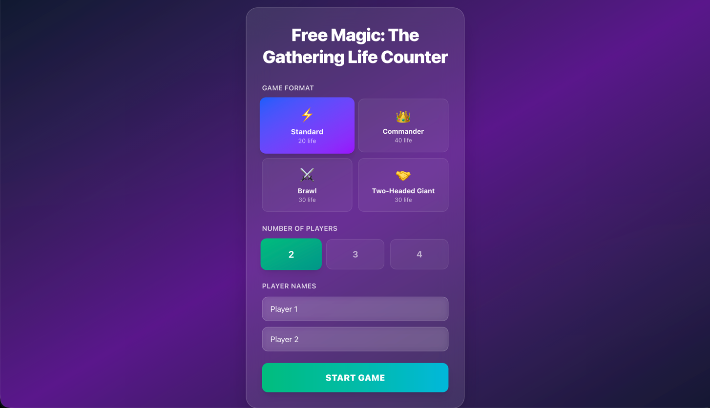 Free Magic The Gathering Life Count App Screenshot